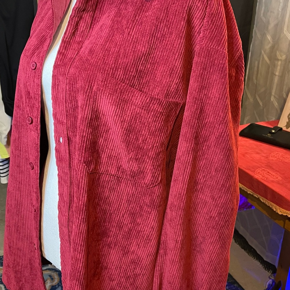 Reclaimed Vintage Burgundy Corduroy Shirt